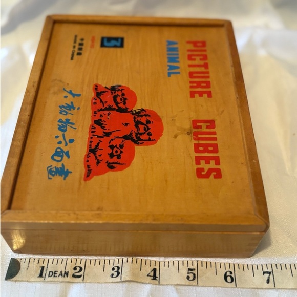 Vintage Animal Picture Cubes Wooden Set - Picture 3 of 7